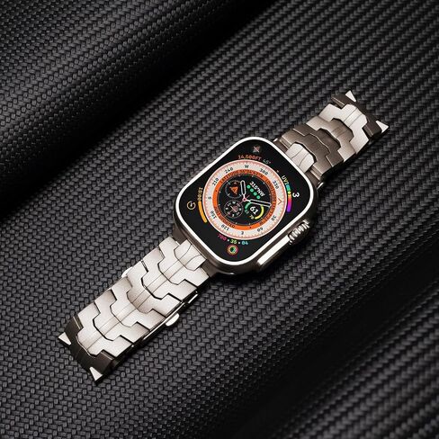 SEURE Titanium Band Compatible with Apple Watch Ultra 2 Band 49mm 45mm 44mm 42mm For Men,Luxury Wristbands Lightweight Strap for iWatch Series 9 8 7 6 5 4 SE in Saudi Arabia