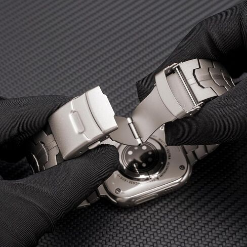 SEURE Titanium Band Compatible with Apple Watch Ultra 2 Band 49mm 45mm 44mm 42mm For Men,Luxury Wristbands Lightweight Strap for iWatch Series 9 8 7 6 5 4 SE in Saudi Arabia
