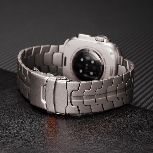 SEURE Titanium Band Compatible with Apple Watch Ultra 2 Band 49mm 45mm 44mm 42mm For Men,Luxury Wristbands Lightweight Strap for iWatch Series 9 8 7 6 5 4 SE in Saudi Arabia