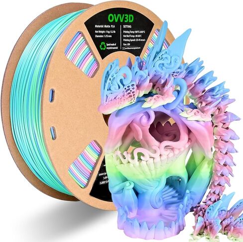 OVV3D PLA Filament 1.75 مم، خيوط طابعة ثلاثية الأبعاد حرير PLA مزدوجة اللون PLA خيوط، أسود أحمر PLA خيوط، تغيير اللون كل بوصة خيوط طابعة ثلاثية الأبعاد +/-0.02 مم، 1 كجم/2.2 رطل in Saudi Arabia