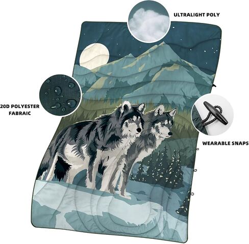 Outdoor Camping Blanket - Puffy Ultralight Packable Blankets for Sleeping, Camp, Travel, Hiking, Stadium, Sherpa Fleece Warm Puffer Portable Camping Quilt, DWR,Machine Washable，56"x 78" in Saudi Arabia