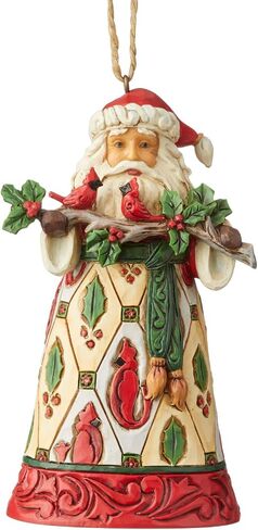 Enesco Jim Shore Heartwood Creek Santa مع زينة معلقة من الكاردينالز، 4.625 بوصة، متعددة الألوان in Saudi Arabia
