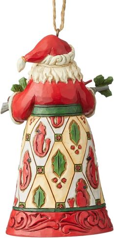 Enesco Jim Shore Heartwood Creek Santa مع زينة معلقة من الكاردينالز، 4.625 بوصة، متعددة الألوان in Saudi Arabia