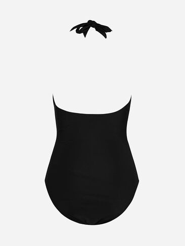 CUPSHE Women's One Piece Swimsuit Bathing Suit Halter Back Self Tie Strappy Plunging Neck Textured Swimwear in Saudi Arabia