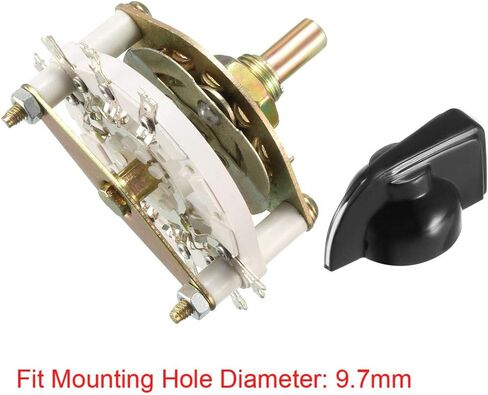 uxcell 2P3T 2 Pole 3 Position 1 Deck Band Channel Rotary Switch Selector with Knob in Saudi Arabia