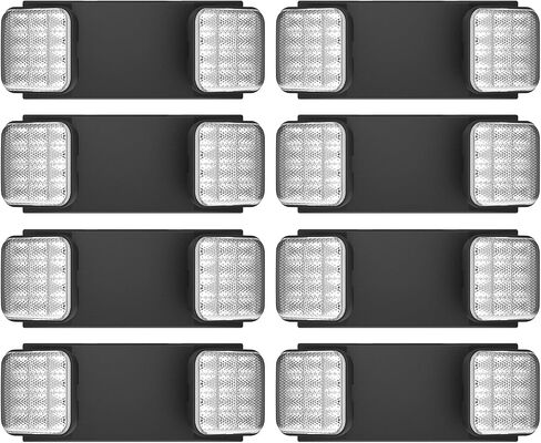 6 Packs Blacks Emergency Lights with Backup Battery,Two Head Adjustable Fire Commercial Emergency Light Fixture-UL Listed-120/277VAC-Led Emergency Exit Lights Fixtures for Business. in Kuwait
