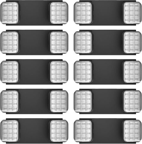 6 Packs Blacks Emergency Lights with Backup Battery,Two Head Adjustable Fire Commercial Emergency Light Fixture-UL Listed-120/277VAC-Led Emergency Exit Lights Fixtures for Business. in Kuwait