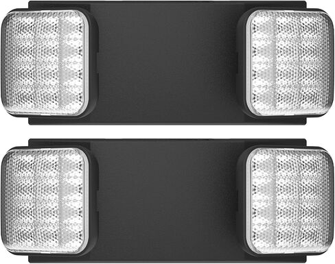 6 Packs Blacks Emergency Lights with Backup Battery,Two Head Adjustable Fire Commercial Emergency Light Fixture-UL Listed-120/277VAC-Led Emergency Exit Lights Fixtures for Business. in Kuwait