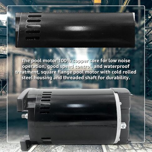 B2854 1-1/2 HP محرك ذو شفة مربعة لحمام السباحة 3450 دورة في الدقيقة 8.0/16.0 أمبير 230/115 فولت 1.1 عامل خدمة 56Y إطار PSC ODP الضميمة - B2854 محرك مضخة حمام السباحة والمنتجع الصحي in Kuwait