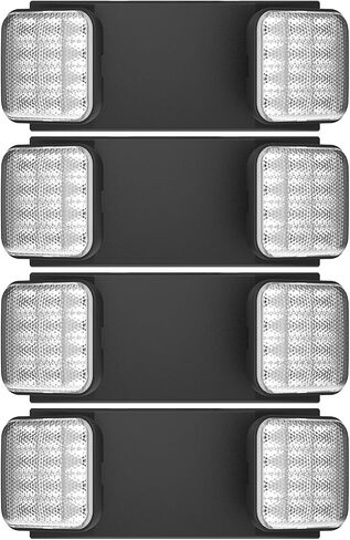 6 Packs Blacks Emergency Lights with Backup Battery,Two Head Adjustable Fire Commercial Emergency Light Fixture-UL Listed-120/277VAC-Led Emergency Exit Lights Fixtures for Business. in Kuwait