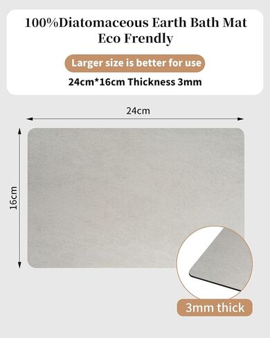Quick Dry Bath Mat 24"x16" - Absorbent, Soft, Anti-Slip, Easy Clean, Modern Design with Non-Slip Rubber Back - Perfect for Home Safety and Style, Dark Grey in Saudi Arabia