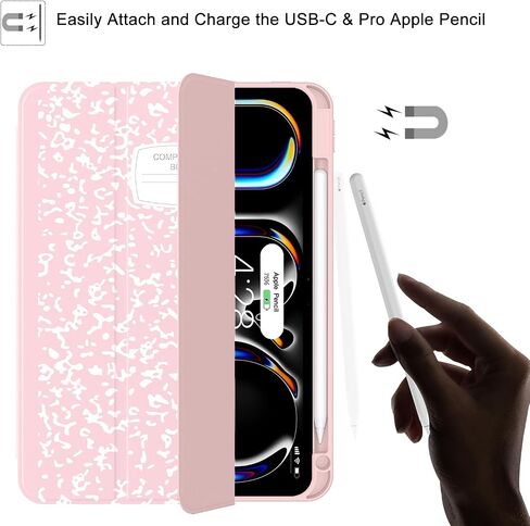 Soke for New iPad Pro 11 Inch Case (M4) 5th Generation 2024 with Pencil Holder - [Shockproof + Apple Pencil Charging + Auto Wake/Sleep], Soft TPU Back Cover for iPad Pro 11", Book Black in Saudi Arabia