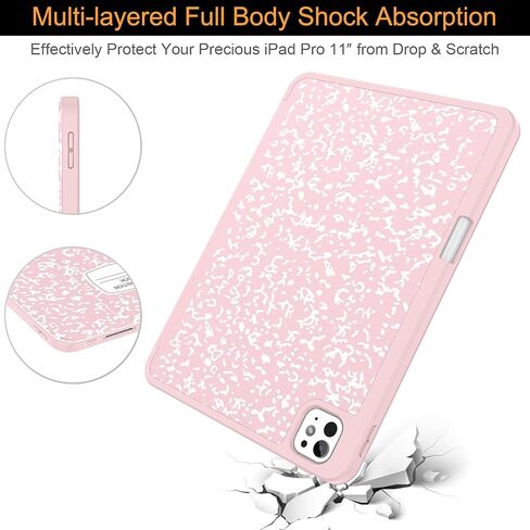 Soke for New iPad Pro 11 Inch Case (M4) 5th Generation 2024 with Pencil Holder - [Shockproof + Apple Pencil Charging + Auto Wake/Sleep], Soft TPU Back Cover for iPad Pro 11", Book Black in Saudi Arabia