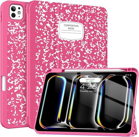 Soke for New iPad Pro 11 Inch Case (M4) 5th Generation 2024 with Pencil Holder - [Shockproof + Apple Pencil Charging + Auto Wake/Sleep], Soft TPU Back Cover for iPad Pro 11", Book Black in Saudi Arabia