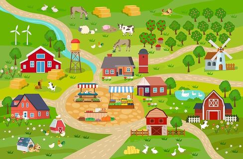 Booooom Jackson Kids Rug Indoor Nursery Rug 59''x31'' Farm Theme Small Rug in Playroom, Play Carpet Rug Room Decor for Teen Girls (Equestrian Park, 2.6 x 4.9 ft) in Kuwait