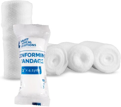 Conforming Roll Gauze, 4.1 Yards - 12 Pack, Individually Wrapped for Medical Use, Soft and Flexible Bandages, Latex-Free, Easy to Apply for First Aid and Injury Wraps (1 inch) in Saudi Arabia