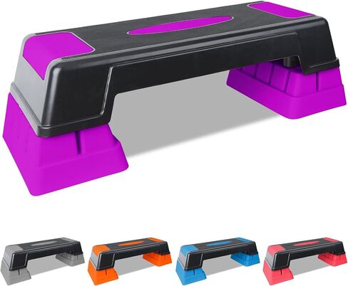 Exercise Workout Aerobic Step Platform Trainer, 30" Aerobic Stepper with 5"-7"-9" Adjustable Height Risers in Saudi Arabia