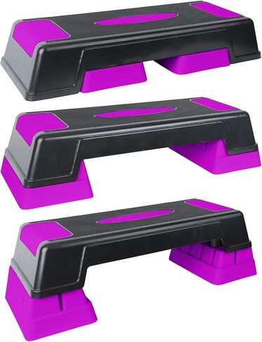Exercise Workout Aerobic Step Platform Trainer, 30" Aerobic Stepper with 5"-7"-9" Adjustable Height Risers in Saudi Arabia