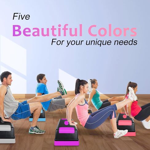 Exercise Workout Aerobic Step Platform Trainer, 30" Aerobic Stepper with 5"-7"-9" Adjustable Height Risers in Saudi Arabia