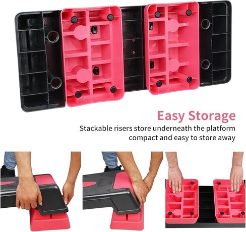 منصة تدريب للتمرين والتمارين الرياضية، جهاز ستيبر هوائي مقاس 30 بوصة مع رافعات ارتفاع قابلة للتعديل مقاس 5 بوصة - 7 بوصة - 9 بوصة in Kuwait