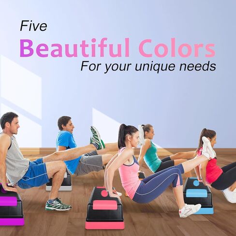 منصة تدريب للتمرين والتمارين الرياضية، جهاز ستيبر هوائي مقاس 30 بوصة مع رافعات ارتفاع قابلة للتعديل مقاس 5 بوصة - 7 بوصة - 9 بوصة in Kuwait