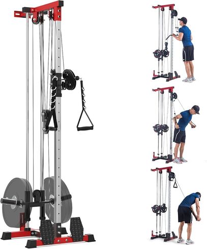 Wall Mount Cable Machine,LAT Power Cable Machine, LAT Pull Down and LAT Row LAT Tower,Cable Crossover Machine with 20 Positions,LAT Pulldown Machines for Home Gym Total Body Training in Kuwait