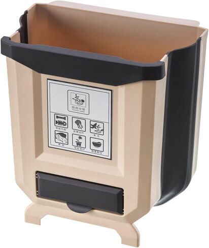 سلة المهملات المطبخ معلقة سلة المهملات قابلة للطي سلة المهملات مع 5 لفات أكياس القمامة لخزانة المطبخ غرفة نوم السيارة الحمام in Kuwait