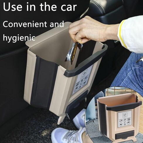 سلة المهملات المطبخ معلقة سلة المهملات قابلة للطي سلة المهملات مع 5 لفات أكياس القمامة لخزانة المطبخ غرفة نوم السيارة الحمام in Kuwait