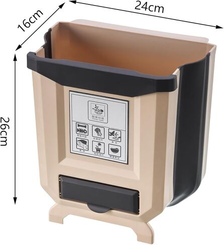 سلة المهملات المطبخ معلقة سلة المهملات قابلة للطي سلة المهملات مع 5 لفات أكياس القمامة لخزانة المطبخ غرفة نوم السيارة الحمام in Kuwait