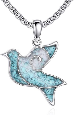 Italian Horn Necklace Sterling Silver Italian Horn Turquoise Pendant Necklace Italian Horn Jewelry Gifts for Women Men in Kuwait