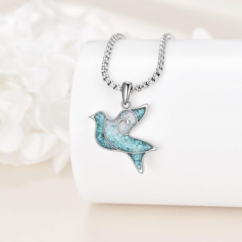 Italian Horn Necklace Sterling Silver Italian Horn Turquoise Pendant Necklace Italian Horn Jewelry Gifts for Women Men in Kuwait
