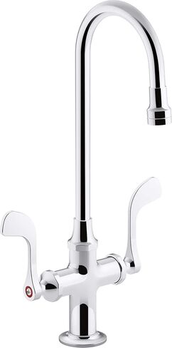0.5 gpm monoblock gooseneck Bathroom Sink Faucet with laminar Flow and wristblade Handles, Drain not Included in Saudi Arabia