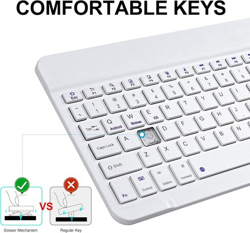 Ultra-Slim Bluetooth Keyboard Compatible with iPad, iPad Air, iPad Pro, iPad Mini, Mini Wireless Keyboard Compatible with Tablet, Apple iPhone, Rechargeable Low Profile Keyboard, 10 inch Black in Saudi Arabia