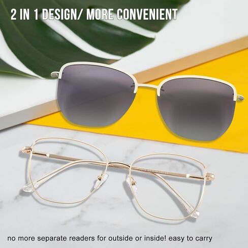 OCCI CHIARI Magnetic Clip on Sunglasses Readers Women Polarized Reading Sunglass 1.0 1.25 1.5 1.75 2.0 2.25 2.5 2.75 3.0 in Kuwait