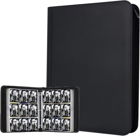 Collectible Trading Card Zipper Album Holder, 16-Pocket,1024 Pockets Card 30 Protective Sleevesfor Cards Storage & Organisation Card Binder Case Holder for TCG, Sports Card (Black-1024 Pockets) in Saudi Arabia
