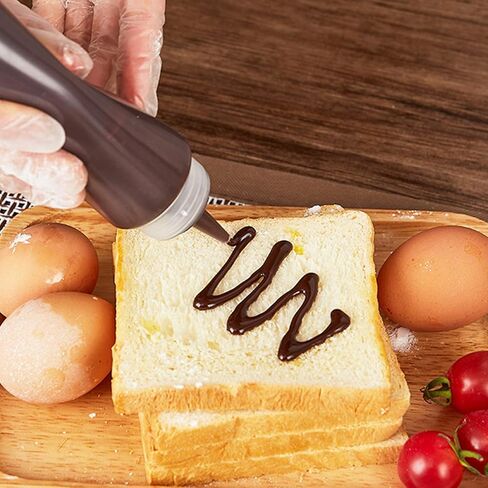 10 عبوات 8 أونصة (250 مل) زجاجات ضغط للبهارات مع زجاجات كاتبة موازين وغطاء ذو ​​طرف أحمر للكاتشب والصلصات والشراب والضمادات والفنون والحرف اليدوية in Kuwait