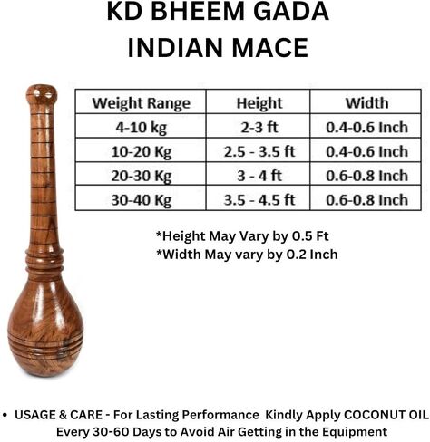 KNK GADA FITNESS BAR INDIAN CLUB BHEEM MACE SHOULDER EQUIPMENT MEEL KARLA KATAI FITNESS DURABLE WOODEN EQUIPMENT in Saudi Arabia