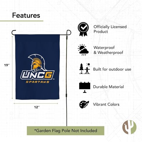 لافتة علم حديقة صبار الصحراء بجامعة نورث كارولينا جرينسبورو UNCG Spartans 100% بوليستر (تصميم A) in Saudi Arabia