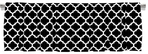 Blackout Geometric Polka Dot Rod Pocket Short Window Curtain Valance for Kitchen Bedroom Decor, 52" x 18", Black and White, 2 Panels in Saudi Arabia