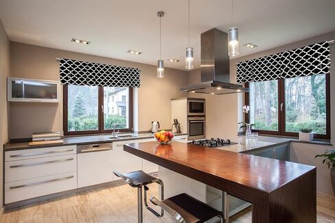 Blackout Geometric Polka Dot Rod Pocket Short Window Curtain Valance for Kitchen Bedroom Decor, 52" x 18", Black and White, 2 Panels in Saudi Arabia