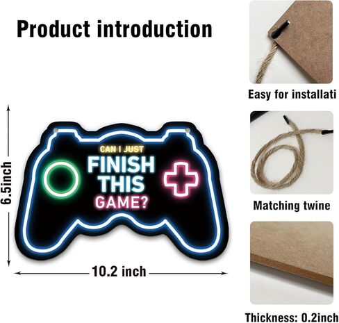 لافتة باب خشبية للألعاب معلقة لمنطقة الألعاب، لوحة خشبية لوحدة التحكم في الألعاب، لافتة خشبية معلقة للوحة خشبية معلقة، لافتة باب لغرفة الأطفال وغرفة نوم الأولاد، ديكور جدار الباب 6.5 × 10.2 بوصة in Kuwait