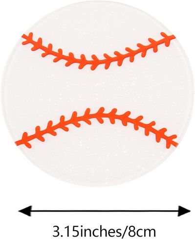 3.15inches/8cm Hard Acrylic Softball Charm for Bogg Bag and Simply Southern Bag, Ball Sport Decorative Accessory for Rubber Beach Tote in Saudi Arabia