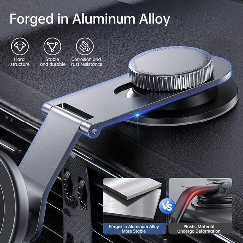 SYNCWIRE for MagSafe Car Mount for Universal Dashboard &Tesla Screen, [Super Stable ] Magnetic Phone Holder for Car, Aluminum Alloy Arm, Car Mount for iPhone 15 Pro Max 14 13 12&All in Kuwait