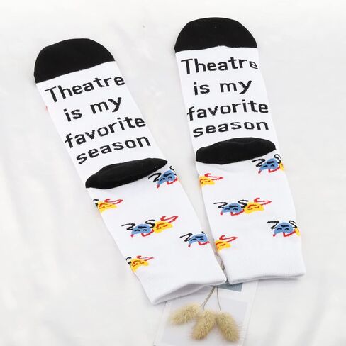 JNIAP 2 Pairs Drama Theatre Socks Gift Musical Broadway Gift Drama Teacher Gift Theatre Nerd Gift in Kuwait