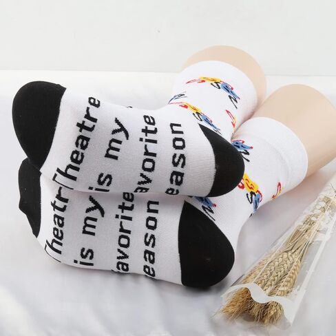 JNIAP 2 Pairs Drama Theatre Socks Gift Musical Broadway Gift Drama Teacher Gift Theatre Nerd Gift in Kuwait