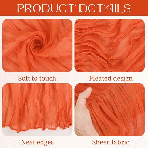 16 حزمة مفرش طاولة من القماش القطني، مفرش طاولة شاش بوهو بطول 10 أقدام، مقاس 21 × 120 بوصة، مفرش طاولة طويل رومانسي ريفي لحفلات الزفاف وحفلات الزفاف وعيد الشكر وديكور عيد الميلاد (عنابي) in Kuwait