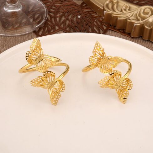 12pcs Napkin Buckle Napkin Ring Metal Napkin Ring,Metal Dragonfly Napkin Rings,Table Decoration Metal Napkin Rings, Double Butterfly Napkin Ring, Table Décor Accessories, in Kuwait