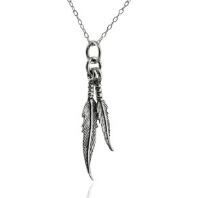 FashionJunkie4Life Sterling Silver Feather Pendant Necklace in Kuwait