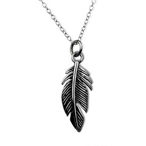 FashionJunkie4Life Sterling Silver Feather Pendant Necklace