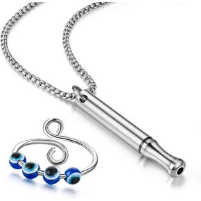 Anxiety Necklace Evil Eye Anxiety Ring Breathing Necklace Meditation Tools Anxiety Jewelry Stress Relief Gifts For Women Anxiety Relief Items